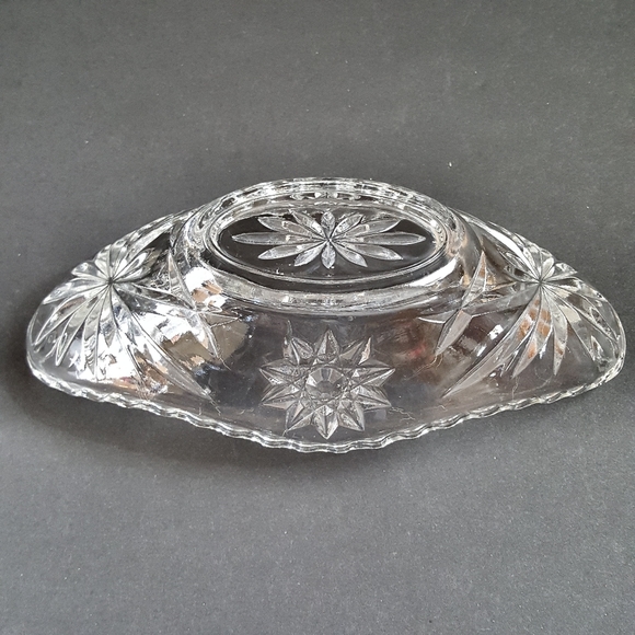 Set of 3 Vintage Clear Glass Serving Dishes Star - Picture 4 of 8